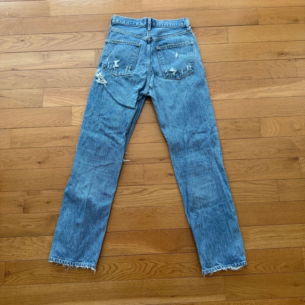 Agolde 90’s Mid Rise Loose Fit Distressed Denim Jeans Size 23 - Picture 4 of 16